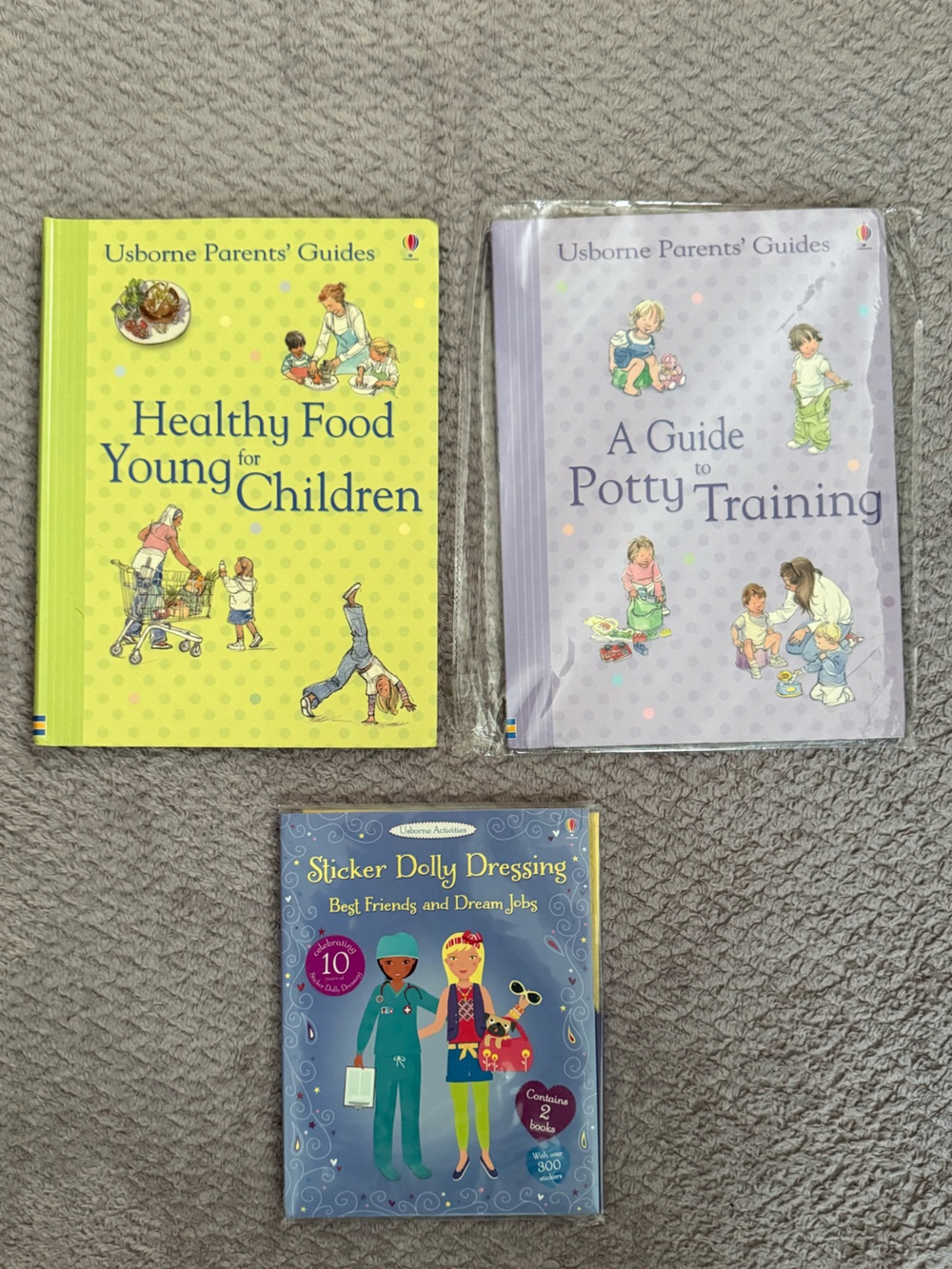 Usborbne Books Bundle: Healthy Food (Young Kids), Potty Training & Sticker 📖
